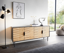 Bild 1 von Sideboard Muvi 175 cm Eiche Natur Mango Schwarz Metall Schwarz 4 Türen