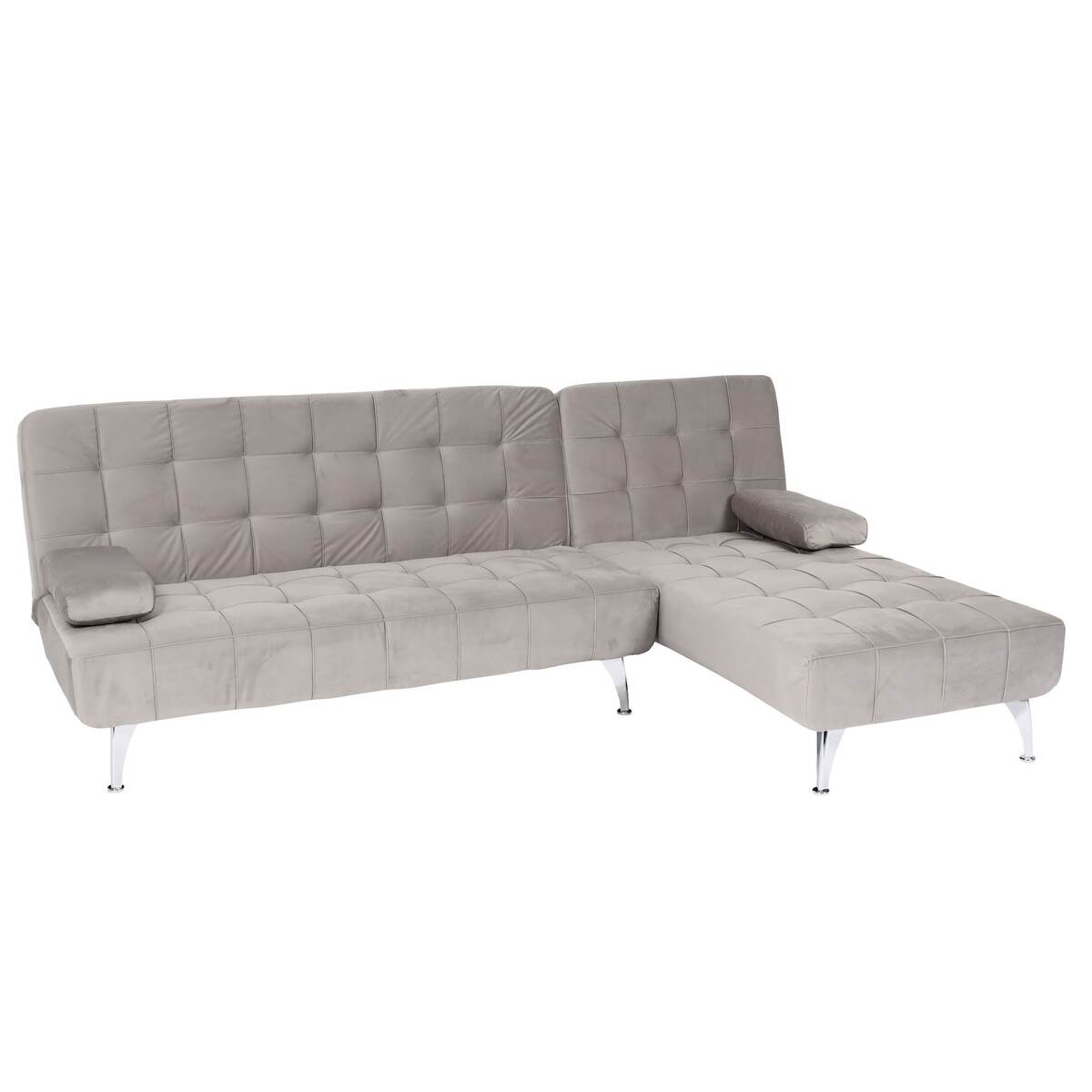 Bild 1 von Schlafsofa MCW-K22, Couch Ecksofa Sofa, Liegefläche links/rechts Schlaffunktion 236cm ~ Samt grau