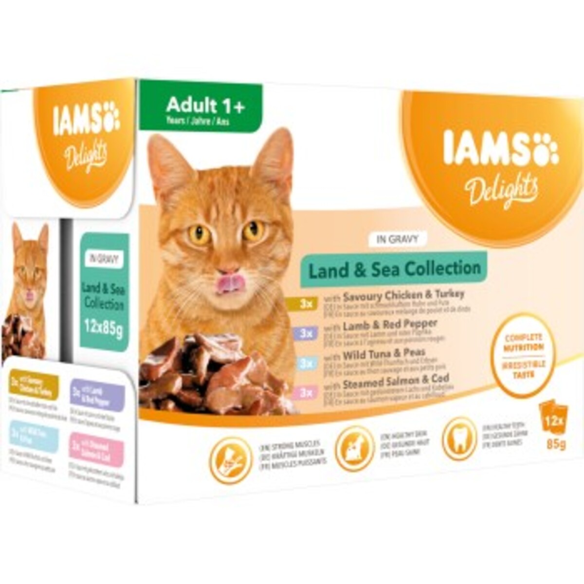 Bild 1 von IAMS Delights Adult 12x85g Land & Sea Collection