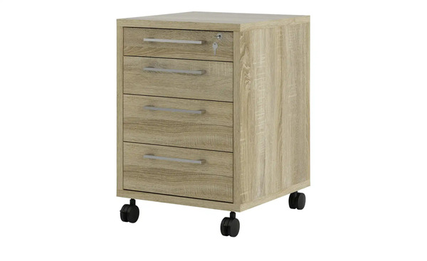 Bild 1 von Rollcontainer  Saale ¦ holzfarben ¦ Maße (cm): B: 48,2 H: 68,2 T: 49,1 Büro > Rollcontainer - Sconto