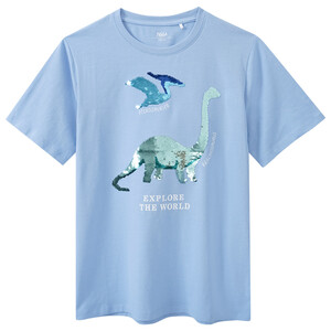 Jungen T-Shirt mit Wendepailletten HELLBLAU