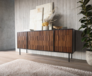 Bild 1 von Sideboard Kallam 175 cm Sheesham Walnuß Mango Schwarz Metall Schwarz 4 Türen