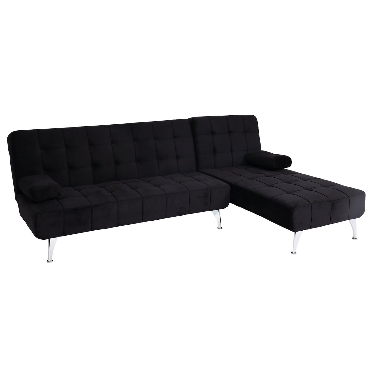 Bild 1 von Schlafsofa MCW-K22, Couch Ecksofa Sofa, Liegefläche links/rechts Schlaffunktion 236cm ~ Samt schwarz