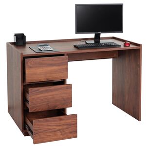 Schreibtisch MCW-J78, Bürotisch Computertisch Arbeitstisch, Schublade, 78x121x60cm ~ Walnuss-Optik