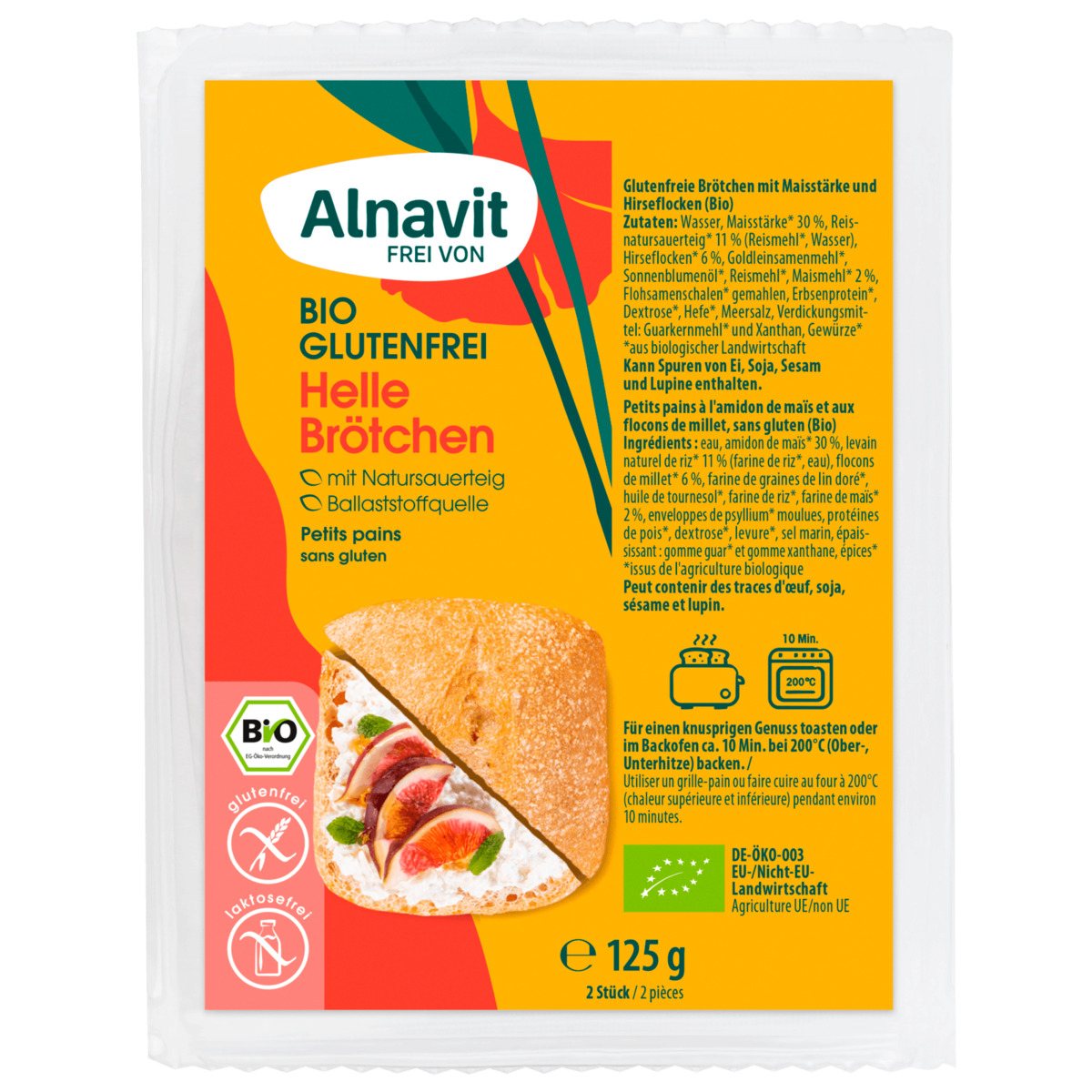 Bild 1 von Alnavit Bio Helle Brötchen glutenfrei 125g