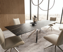 Bild 1 von Esstisch Edge 200-300x100 Keramik Laminam®Noir Desir Braun Kreuzgestell Rechteck Edelstahl ausziehbar