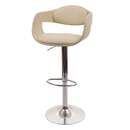 Bild 1 von Barhocker MCW-A47b, Barstuhl Tresenhocker, Retro-Design, Holz Kunstleder ~ creme