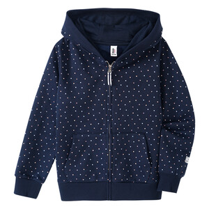 Mädchen Sweatjacke mit Pünktchen-Print DUNKELBLAU