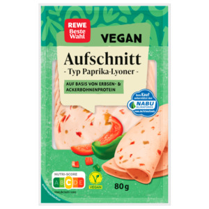 Rewe Beste Wahl Veganer Paprika-Lyoner Aufschnitt 80g