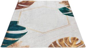 Teppich Caimas 2992, Sehrazat, rechteckig, Höhe: 5 mm, waschbar, weiche Microfaser, Wohnzimmer