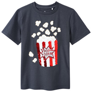 Jungen T-Shirt mit Wendepailletten DUNKELGRAU