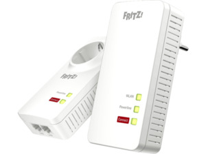 AVM FRITZ!Powerline 1260 WLAN Set Powerline Adapter 1200 Mbit/s Kabellos und Kabelgebunden, Weiß/Rot