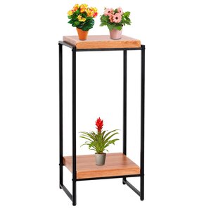 Blumentisch MCW-K71, Blumenregal Beistelltisch Pflanzregal, MVG-zertifiziert MDF Metall ~ naturfarben, 82cm