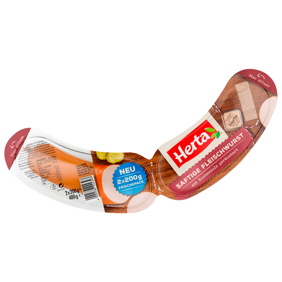 Herta Saftige Fleischwurst 2x200g von REWE ansehen! Herta Saftige Fleischwurst 2x200g von REWE ansehen!