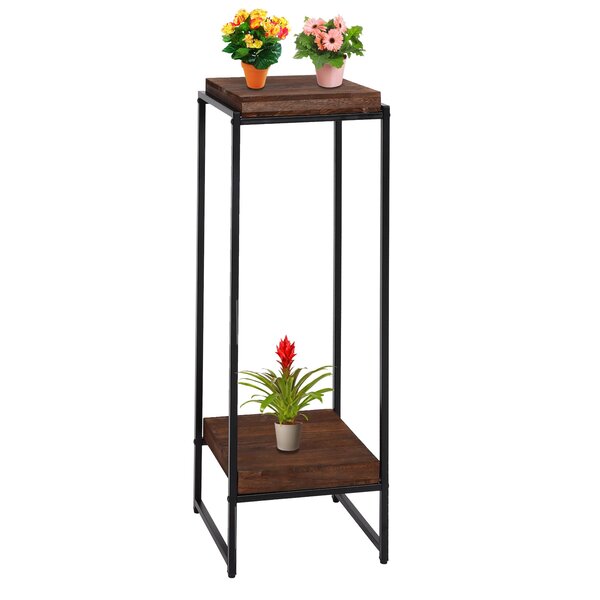 Bild 1 von Blumentisch MCW-K71, Blumenregal Beistelltisch Pflanzregal, MVG-zertifiziert MDF Metall ~ dunkelbraun, 101cm