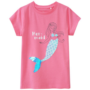 Mädchen T-Shirt mit Wendepailletten PINK