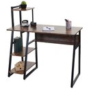 Bild 1 von Schreibtisch mit Regal MCW-K68, Laptoptisch Bürotisch Arbeitstisch, MVG-zertifiziert 100x50cm, Metall MDF ~ braun