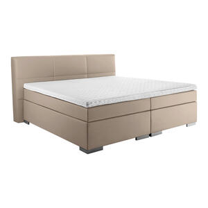 Livetastic Boxspringbett, Schlamm, Textil, H2, 7-Zonen, Höhe ca. 16 cm, 180x200 cm, Made in Germany, gepolstertes Kopfteil, Topper durchgehend, Schlafzimmer, Betten, Boxspringbetten