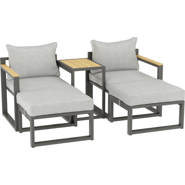 Bild 1 von Lounge-Set Carleton 5-teilig Aluminium-Gestell Anthrazit