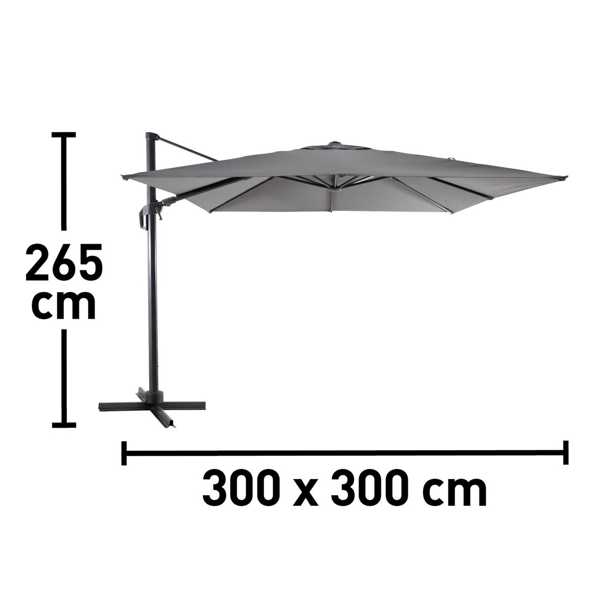 Bild 4 von Ampelschirm Fairfield Ø 300 cm Grau mit Kurbelmechanik