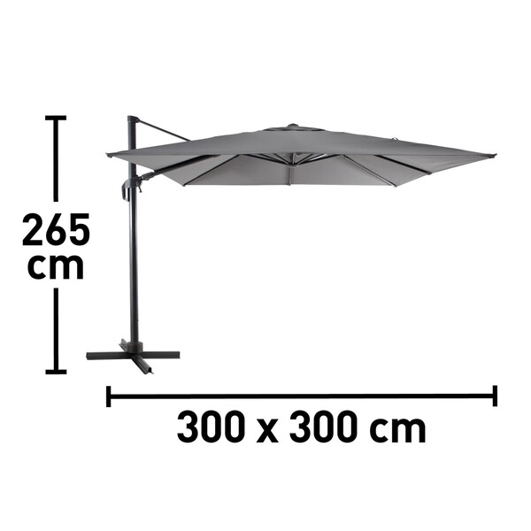 Bild 4 von Ampelschirm Fairfield Ø 300 cm Grau mit Kurbelmechanik