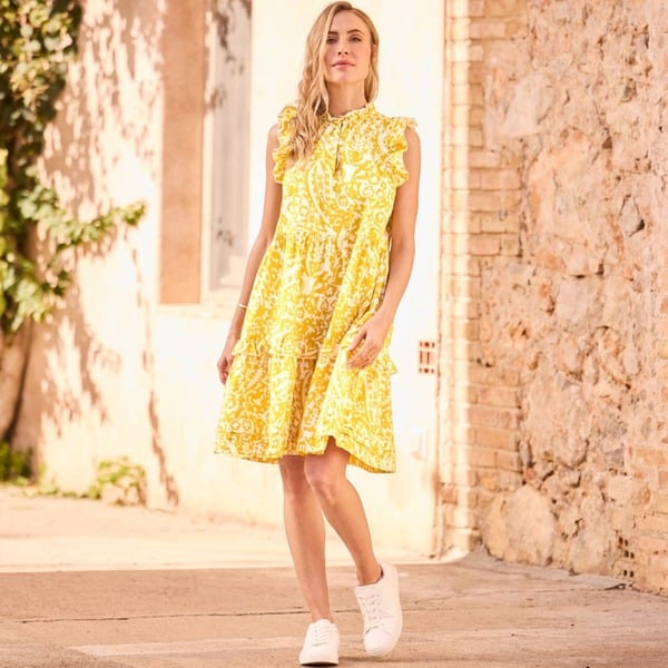 Bild 1 von Damen-Kleid mit Stufenrock, Yellow