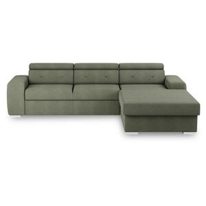 Mid.you Eckschlafsofa, Olivgrün, Textil, 296x195 cm, Made in EU, Armteil links, rechts, Wohnzimmer, Sofas & Couches, Wohnlandschaften