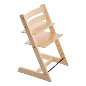 Stokke Hochstuhl Tripp Trapp, Natur, Buche, massiv, Hartholz, 46x79x49 cm, Fußstütze verstellbar, Sitzfläche speichel- und schweißechte Lackierung, höhenverstellbar, Babymöbel, Hochstühle & Zu