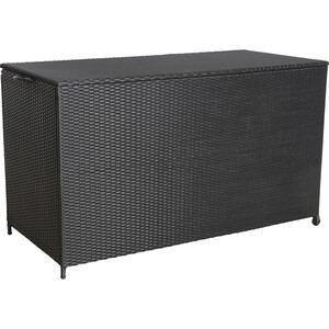 Kissenbox Buntine 160 cm x 94 cm x 75 cm Schwarz Rattanoptik