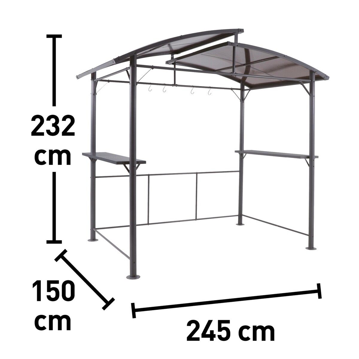 Bild 2 von Grill-Pavillon Antigo Anthrazit 150 cm x 245 cm
