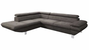 Ecksofa mit Schlaffunktion grau 232 x 271 cm - VINCI