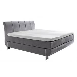 Boxspringbett Teneriffa Stoff Grau ca. 180 x 200 cm