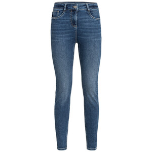 Damen Skinny-Jeans mit Used-Waschung BLAU