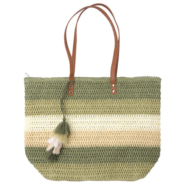 Bild 1 von Damen Shopper in Flecht-Optik GRÜN / BEIGE / BRAUN