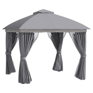 Outsunny Pavillon hellgrau Aluminium B/H/L: ca. 295x285x295 cm