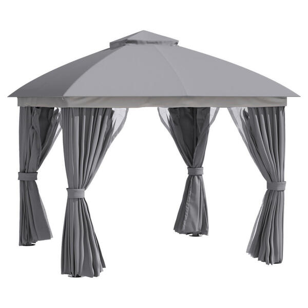 Bild 1 von Outsunny Pavillon hellgrau Aluminium B/H/L: ca. 295x285x295 cm