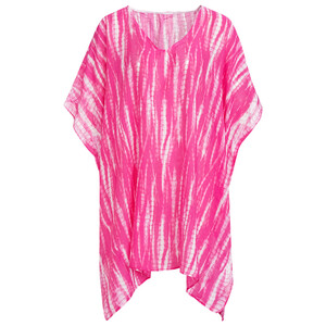 Damen Poncho im Batik-Style PINK