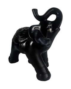Schwarzer Deko-Elefant, ca. 17 x 8,7 x 16 cm, schwarz