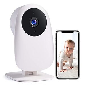 nooie Babyphone mit Kamera, Baby Kamera WLAN, Baby Monitor with Camera und APP, Gegensprechfunktion 1080P HD Nachtsicht Kompatibel mit Alexa und 2.4Ghz WiFi, Bewegungs Geräuscherkennung, Indoor