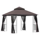 Bild 1 von Outsunny Pavillon kaffee Metall B/H/L: ca. 299x274x299 cm