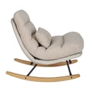 Bild 3 von gepolsterter Schaukelstuhl Relaxsessel mit Buchenholzsockel, beige