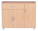 Bild 2 von WOHNLING Sideboard Buche 90 x 75 cm mit 3 Türen & 1 Schublade