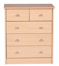 Bild 4 von WOHNLING Kommode Buche 60 x 70 x 35 cm Sideboard Anrichte mit 5 Schubladen