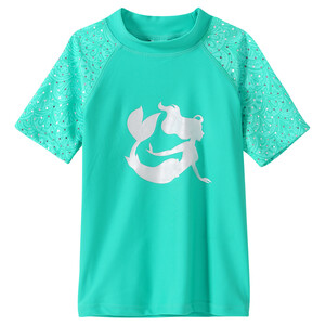 Mädchen UV-Badeshirt mit Meerjungfrau-Print TÜRKIS