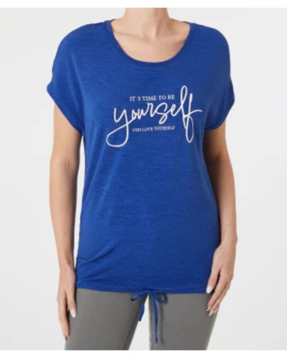 Bild 1 von Blaues Longshirt, Janina, Saum mit Tunnelzug, blau