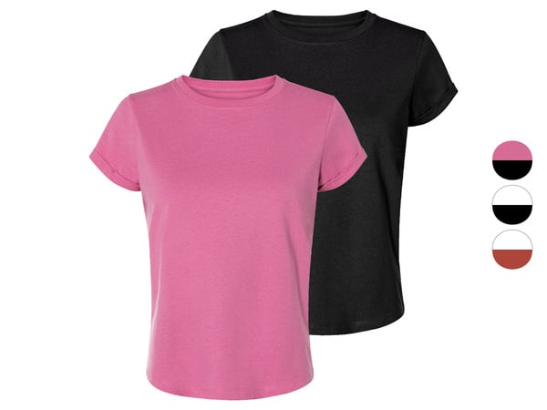 Bild 1 von esmara® Damen T-Shirts, 2 Stück, reine Baumwolle