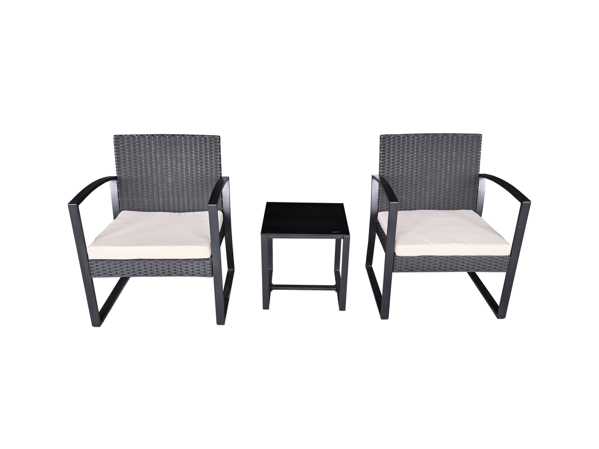 Bild 2 von HC Garten & Freizeit 3tlg. Gartenset Balkonset schwarz