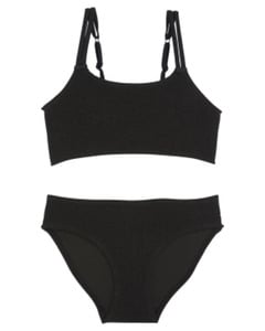 Strukturierter Bikini, Y.F.K., 2-tlg. Set, schwarz