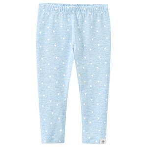 Baby Leggings mit Herzchen-Allover HELLBLAU / WEISS