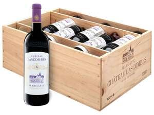 12 x 0,75-l-Flasche Château Lascombes Margaux Grand Cru AOC, Rotwein 2020 - Original-Holzkiste